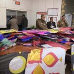 Police officials have confiscate 1000 of kites and chemical string roll at Factory Area