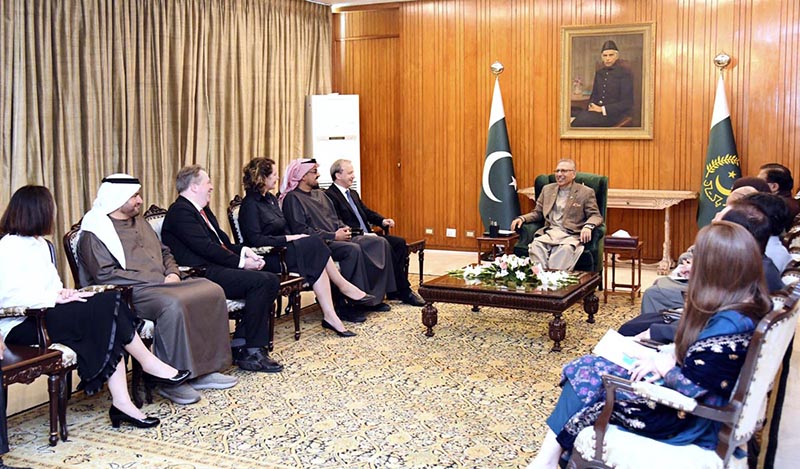 A delegation of International Chess Federation calls on President Dr Arif Alvi, at Aiwan-e-Sadr