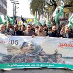 CEO Education Javed Iqbal leading a rally to mark the Kashmir Solidarity Day from Katchery Chowk to Paris Road