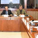 Senator Kamil Ali Agha, presiding over a meeting of the Senate Standing Committee on Communications at Parliament House.