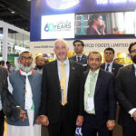 Ambassador, Faisal Niaz Tirmizi, Pakistan's Envoy to the UAE interacts with a Pakistani exhibitor during the Gulf Food Exhibition at Pakistan Pavilion, World Trade Centre