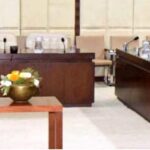 Senator Engr. Rukhsana Zuberi, Convener Sub-Committee of the SENATE standing committee on Overseas Pakistanis and Human Resource Development presides over a meeting of the committee at Parliament House.