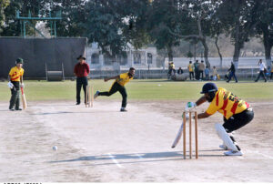 T 10 Cricket match playing between K. Farid and Combined Cricket team during the 19th Cholistan Jeep Rally 2024 T-10 Cricket Tournament