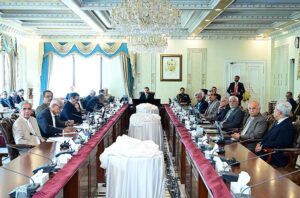 Caretaker Prime Minister Anwaar-ul-Haq Kakar chairs a meeting of the Caretaker Federal Cabinet.