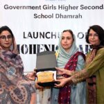 Students performing a tableau during Launching Ceremony of Annual School Magazine (Mohenjo Daro) supported by CHATGPT, Teachers and Students at Govt. Girls Higher Secondary School Dhamrah Village