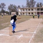 A view of cricket match played between Iqra Girls College and Superior Girls College Shahpur during inter collegiate Girls cricket tournament organized by Sargodha education at education Board Office Ground