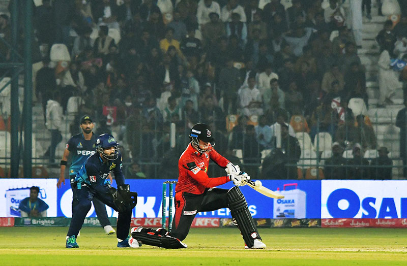 Multan Sultans bowler Mohammad Ali celebrating after taking the wicket of Lahore Qalandars batsman Sahibzada Farhan during the PSL-9 T20 cricket match between Multan Sultans and Lahore Qalandars at the Multan Cricket Stadium