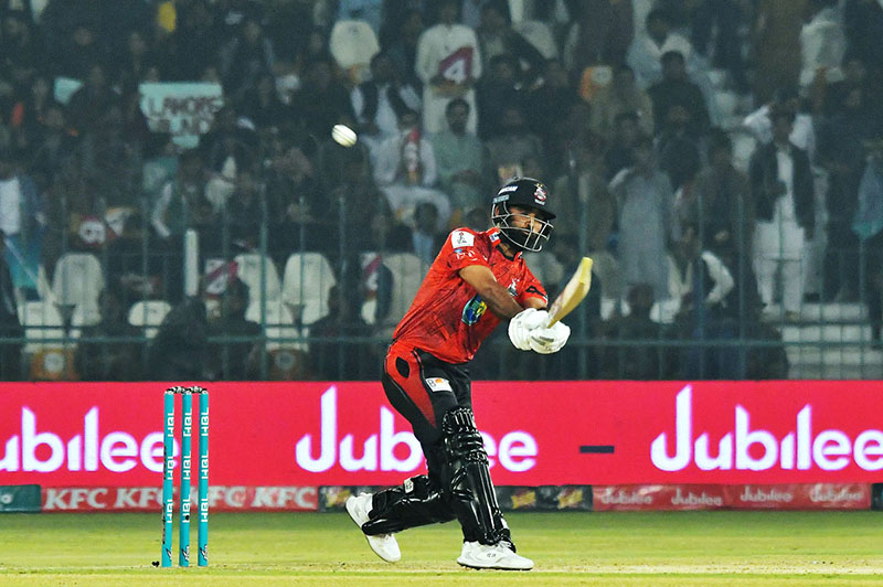 Multan Sultans bowler Mohammad Ali celebrating after taking the wicket of Lahore Qalandars batsman Sahibzada Farhan during the PSL-9 T20 cricket match between Multan Sultans and Lahore Qalandars at the Multan Cricket Stadium