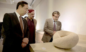 Federal Minister for National Heritage & Culture, Jamal Shah addresses the inaugural ceremony of the exhibition entitled Yakishime Earth Metamorphosis organized by The Japan Foundation, Embassy of Japan in Pakistan with the collaboration of PNCA at Pakistan National Council of the Arts