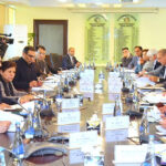 The Federal Minister for Finance, Revenue, and Economic Affairs, Dr. Shamshad Akhtar presides over a meeting of the Economic Coordination Committee (ECC) of the Cabinet.