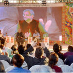 Panelists Wussatullah Khan, Zarar Khuhro and Shahzeb Jilani discussing post-election scenario at Karachi Literature Festival (KLF)