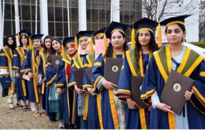 Graduate student receiving gold medal during the 5th convocation of ISRA University at Jinnah Convention Centre