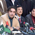 Chairman of Pakistan People’s Party (PPP) Bilawal Bhutto Zardari addresses a press conference