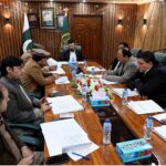 Chief Minister Gilgi-Baltistan Haji Gulbar Khan presiding over the meeting regarding the land reforms committee at CM Secretariat