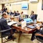 President Dr Arif Alvi being briefed about the role and performance of the Auditor General of Pakistan (AGP), during his visit to AGP Office