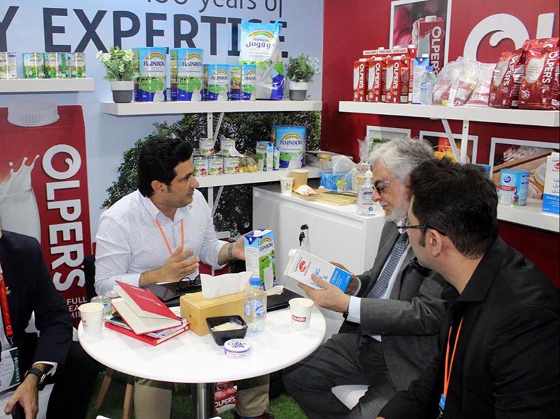 Muhammad Zubair Motiwala, Chief Executive, Trade Development Authority of Pakistan during his visit to the Pakistan Pavilion in the ongoing Gulf Food Exhibition, Dubai World Trade Centre