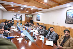 Chief Minister Gilgit-Baltistan, Haji Gulbar Khan presiding over the meeting regarding the Health Reforms Committee at CM Secretariat