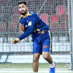 Players of Karachi Kings participating in a practice session for the upcoming PSL 9 at Multan Cricket Stadium