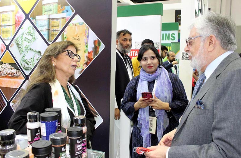 Muhammad Zubair Motiwala, Chief Executive, Trade Development Authority of Pakistan during his visit to the Pakistan Pavilion in the ongoing Gulf Food Exhibition, Dubai World Trade Centre