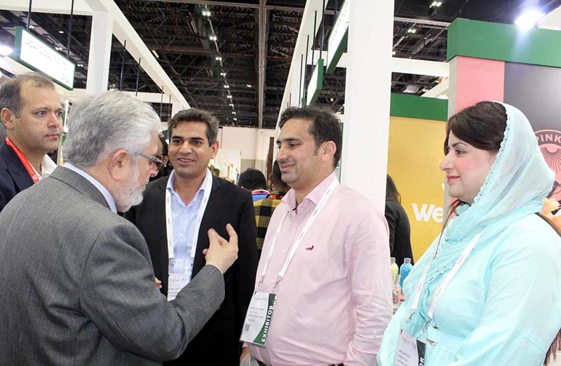 Muhammad Zubair Motiwala, Chief Executive, Trade Development Authority of Pakistan during his visit to the Pakistan Pavilion in the ongoing Gulf Food Exhibition, Dubai World Trade Centre