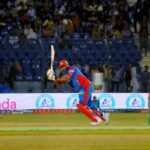 Karachi Kings' Kieron Pollard plays a shot during the Pakistan Super League (PSL 9) Twenty20 cricket match between Karachi Kings and Islamabad United at the National Cricket Stadium