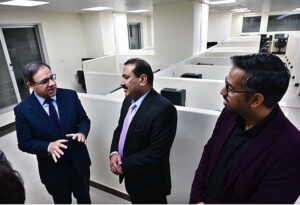 Caretaker Federal Minister for IT & Telecom Dr. Umar Saif inaugurates Pakistan's First Private Sector E-Rozgaar Center managed by EC Services in association with NTS