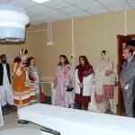 Vice Chancellor of Nishter Medical University Dr. Mahnaz Khakwani Briefing the 16-member delegation of officers led by Chief Instructor National Institute of Management (NIM) Islamabad Ms. Samreen Zahra during a study tour as part of the 39th Mid Career Management Course