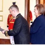 The Ambassadors-Designates of Russia, Italy and Mongolia presenting their diplomatic credentials to President Dr. Arif Alvi, at Aiwan-e-Sadr