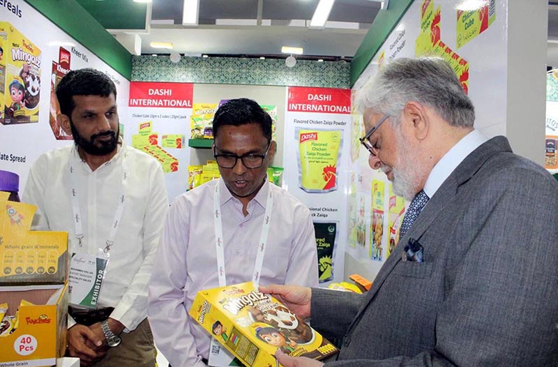 Muhammad Zubair Motiwala, Chief Executive, Trade Development Authority of Pakistan during his visit to the Pakistan Pavilion in the ongoing Gulf Food Exhibition, Dubai World Trade Centre