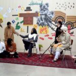 Students of Model College for girls F7/-2 performing tableau during intercollegiate Drama competition