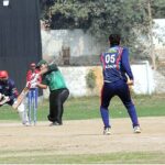 A view of cricket match played between Srinagar Eleven and Muzaffarabad Eleven teams during the Kashmir Festival organized by the Sports Department at MCG