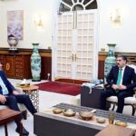Caretaker Chief Minister of the Punjab Syed Mohsin Raza Naqvi calls on Caretaker Prime Minister Anwaar-ul-Haq Kakar