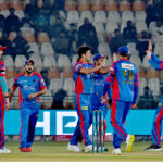 Multan Sultans batter Muhammad Rizwan plays a shot during the Pakistan Super League (PSL) Twenty20 cricket match between Multan Sultans and Karachi Kings at the Multan Cricket Stadium