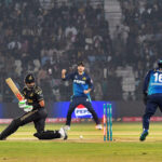 Peshawar Zalmi batter Babar Azam clean bowled by the Multan Sultans bowler Usama Mir during the PSL 9 T20 cricket match between Multan Sultans and Peshawar Zalmi at Multan Cricket Stadium