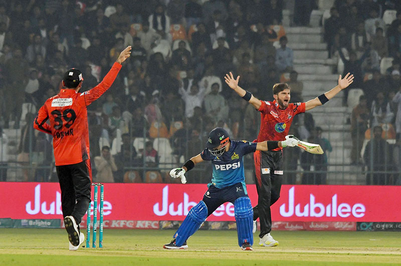 Multan Sultans batter Muhammad Rizwan plays a shot during the PSL-9 T20 cricket match between Multan Sultans and Lahore Qalandars at the Multan Cricket Stadium