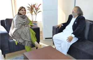Chairperson National Vocational and Technical Training Commission (NAVTTC) Gulmina Bilal Ahmad meets with Federal Minister Madad Ali Sindhi