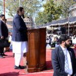 Governor Punjab Muhammad Balighur Rehman addressing the Parents Day function at Cadet College Hassanabdal.