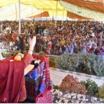 Bibi Aseefa Bhutto Zardari, the daughter of Shaheed Mohtarma Benazir Bhutto addressing to party workers convention during Election Campaign at Faridabad
