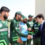 Hussain Muhammad, Consul General at Pakistan Consulate General meets players of both teams during second match of Pakistan-India Blind Cricket T-20 International Series, played at ICC Cricket Academy