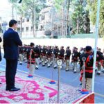 Caretaker Prime Minister Anwaar-ul-Haq Kakar being presented guard of honor upon his arrival at AJK Legislative Assembly