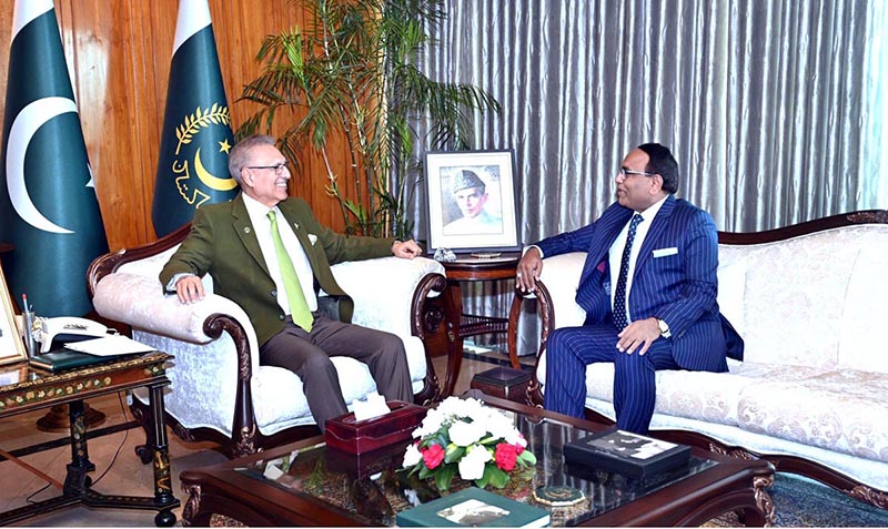 Pakistan's Ambassador-designate to Turkmenistan, K.K Ahsan Wagan, calls on President Dr Arif Alvi, at Aiwan-e-Sadr