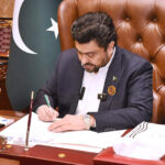 Sindh Governor Kamran Khan Tessori signs after approval of Registration (Sindh Amendment) Ordinance 2024 at Governor House