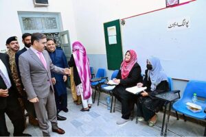 Caretaker Prime Minister Anwaar-ul-Haq Kakar visits various polling stations for the General Elections 2024 in Islamabad and Rawalpindi