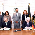 Secretary, Ministry of Economic Affairs, Dr. Kazim Niaz and German Ambassador to the Islamic Republic of Pakistan, Mr. Alfred Grannas witness the ceremony for signing of Euro 45 million agreements on Technical Development Cooperation for starting new bilateral cooperation projects