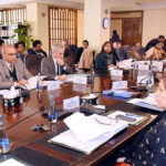 Caretaker Federal Minister for Finance, Revenue, and Economic Affairs, Dr. Shamshad Akhtar presides over a meeting of the Economic Coordination Committee (ECC) of the Cabinet