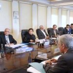 Caretaker Federal Minister for Finance, Revenue, and Economic Affairs, Dr. Shamshad Akhtar presides over a meeting of the Economic Coordination Committee (ECC) of the Cabinet.