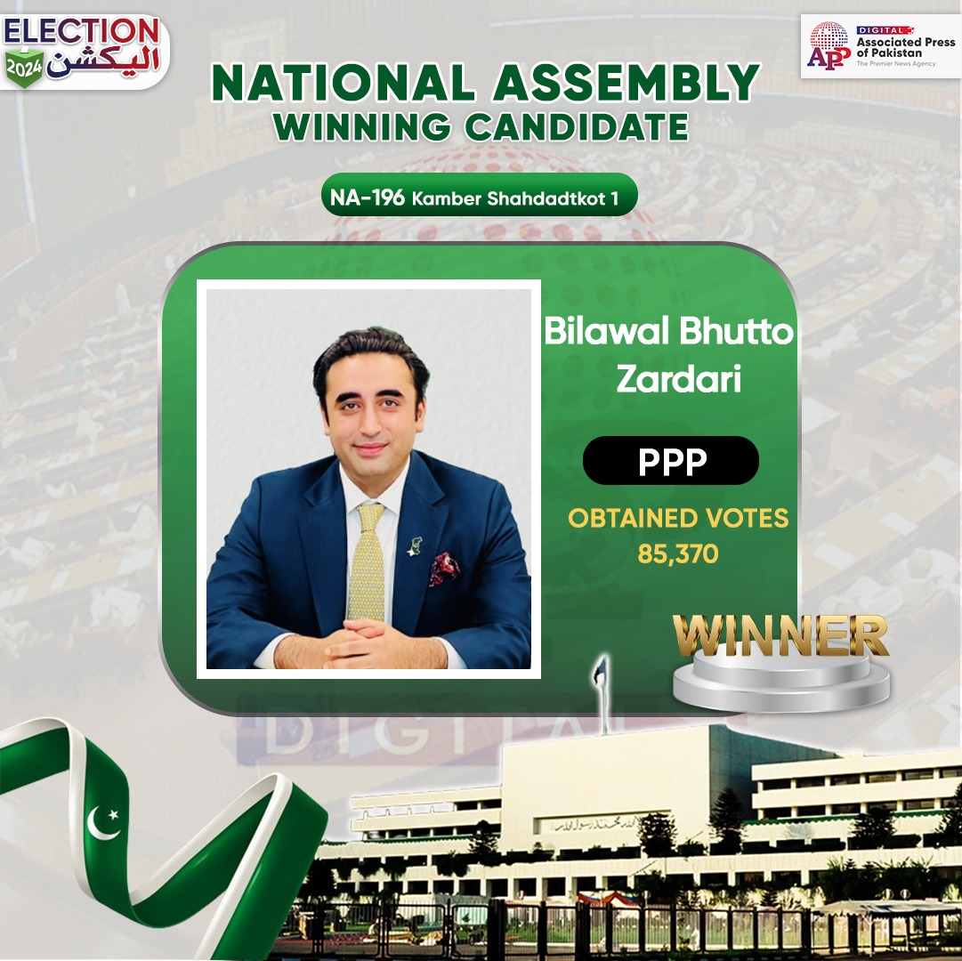 PPPP's Bilawal Bhutto Zardari wins NA-196 election