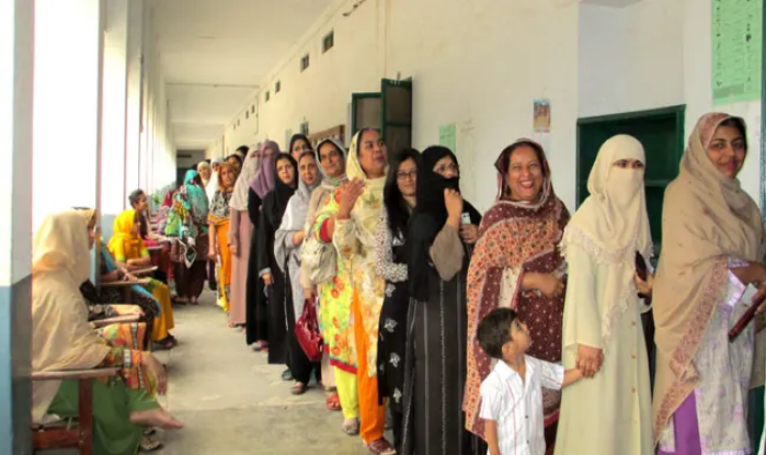 Long queues of young, female voters at Kohat, Hangu, Karak districts witnessed