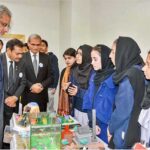 Former Prime Minister Shahid Khaqan Abbasi along with Chaudhary Muhammad Akram keenly viewing Science & Arts Exhibition of Punjab College of Commerce.