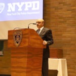 Ambassador Masood Khan addressing a large gathering of Police officers and the members of Pakistani diaspora who had gathered at NYPD headquarters to celebrate “Pakistan Heritage and Resolution Month” being organized by New York Police Department.